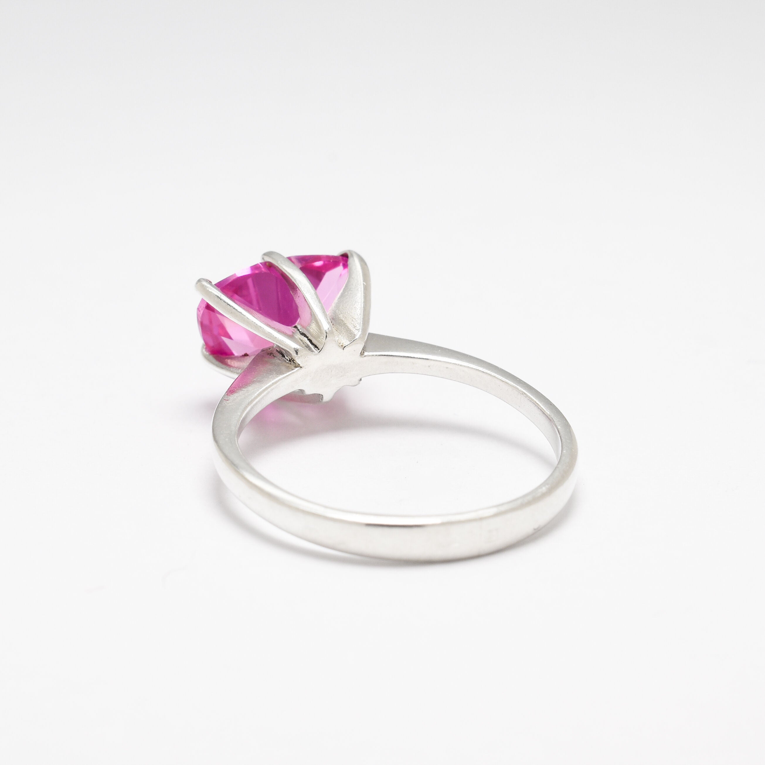 Pink Heart Ring, Created Alexandrite, Alexandrite Ring, Pink Alexandrite Ring, Love Ring, Heart Ring, Pink Promise Ring, Solid Silver Ring