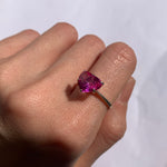 Pink Heart Ring, Created Alexandrite, Alexandrite Ring, Pink Alexandrite Ring, Love Ring, Heart Ring, Pink Promise Ring, Solid Silver Ring