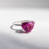 Pink Heart Ring, Created Alexandrite, Alexandrite Ring, Pink Alexandrite Ring, Love Ring, Heart Ring, Pink Promise Ring, Solid Silver Ring