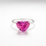 Pink Heart Ring, Created Alexandrite, Alexandrite Ring, Pink Alexandrite Ring, Love Ring, Heart Ring, Pink Promise Ring, Solid Silver Ring