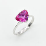 Pink Alexandrite Ring - Gold Heart Ring, Pink Promise Ring