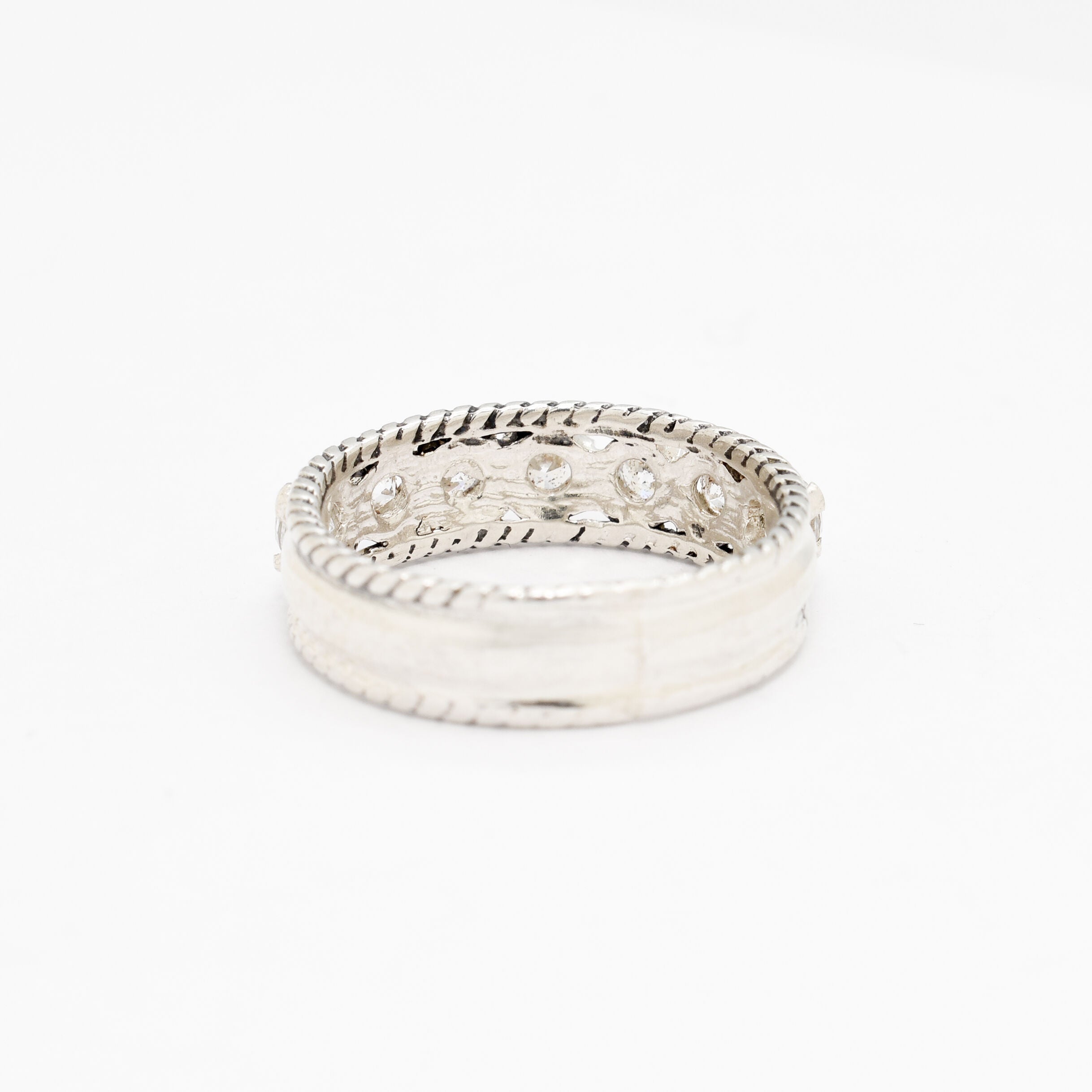 Charming Vintage Diamond Band in 925 Sterling Silver - A half eternity ring perfect for everyday style and meaningful gifts.