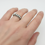 Elegant Vintage Diamond Band in 925 Sterling Silver - Half Eternity Ring, perfect for daily wear and special gifts.