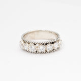 Diamond Silver Ring - Half Eternity Ring - Vintage Diamond Band made in 925 Sterling Silver. Ideal for everyday wear and perfect for birthday gifting and special occasions.