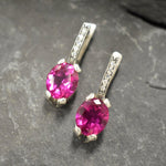 Pink Edwardian Earrings, Created Alexandrite, Alexandrite Earrings, Long Earrings, Statement Earrings, Heavy Earrings, 925 Silver Earrings