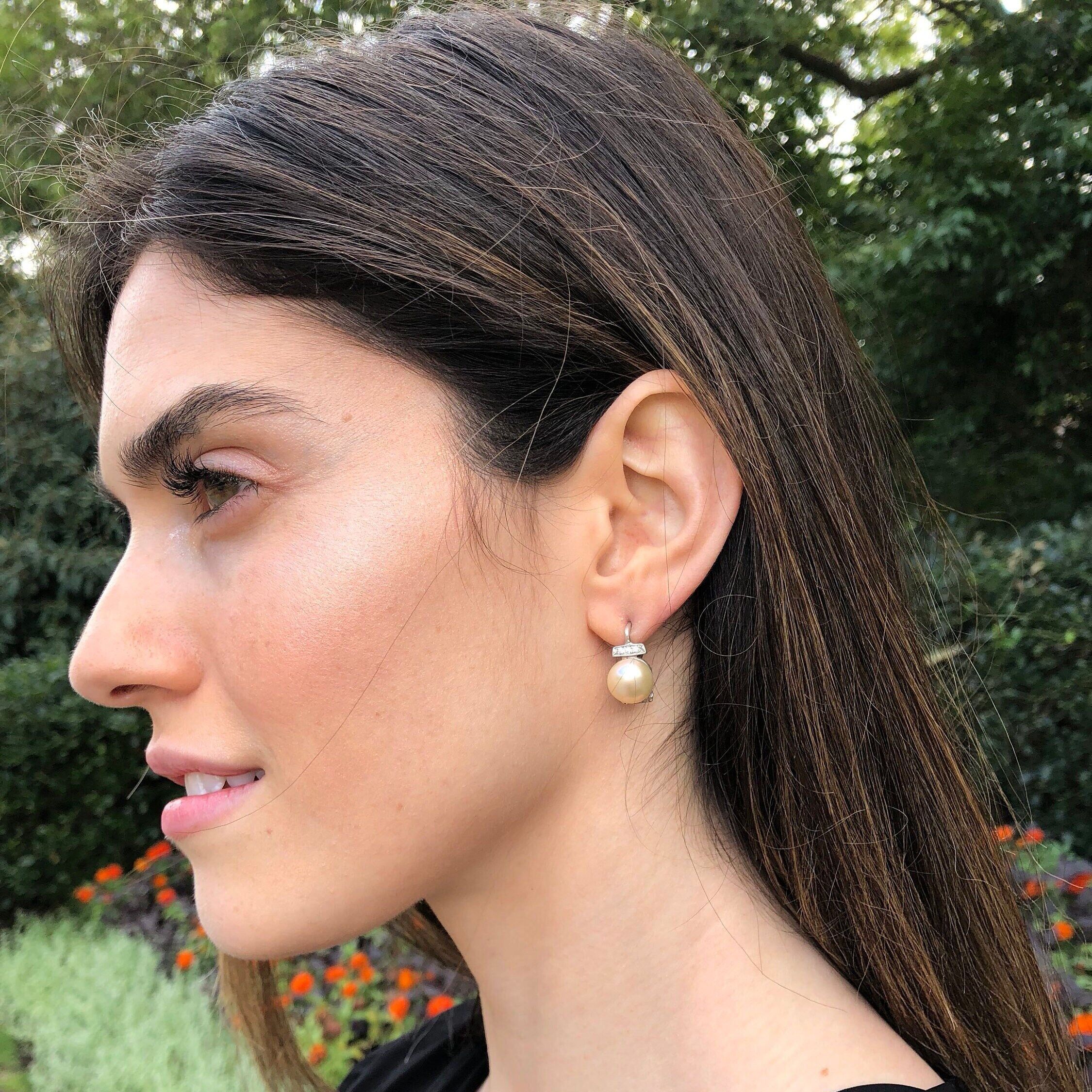 Pearl Earrings, Natural Pearls, Beige Pearl Earrings, Vintage Earrings, June Birthstone, Silver Earrings, Bridal Earrings, White Pearl,Pearl