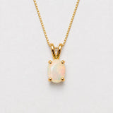 Gold Opal Pendant - Natural Opal Necklace - October Birthstone Pendant