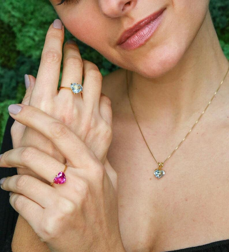 Diamond Heart Pendant, Heart Pendant Necklace, Diamond Necklace, Heart Pendant with Diamond, Sterling Silver Heart Pendant, Love Necklace