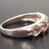 Morganite Band, Created Morganite, Statement Band, Morganite Ring, Half Eternity Ring, Pink Eternity Ring, Unique Stone Ring, Pink Morganite