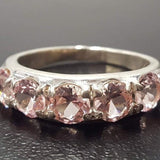 Morganite Band, Created Morganite, Statement Band, Morganite Ring, Half Eternity Ring, Pink Eternity Ring, Unique Stone Ring, Pink Morganite