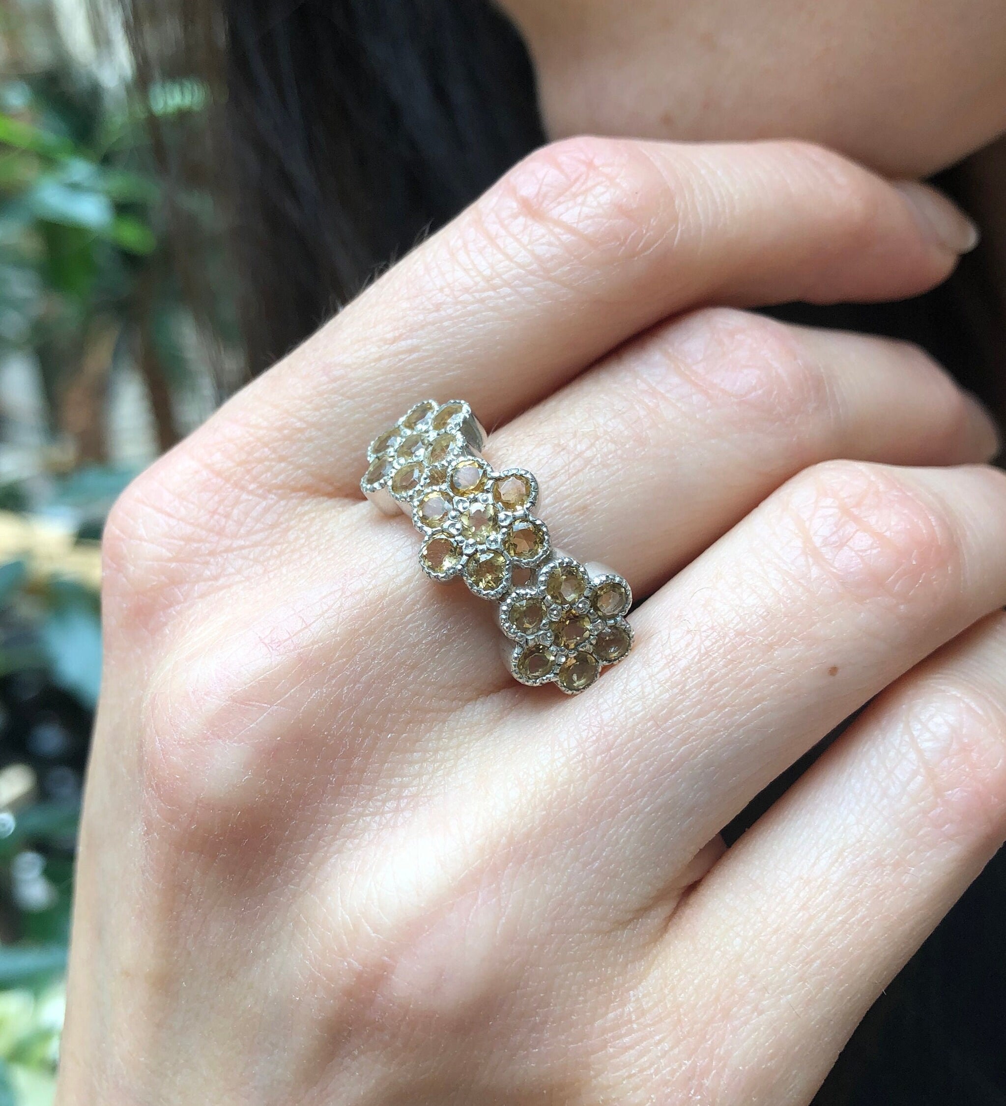 Citrine Ring, Natural Citrine, November Birthstone, Flower Ring, Flower Vintage Ring, Daisy Ring, Yellow Diamond Ring, Solid Silver Ring