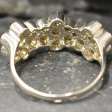 Yellow Flower Ring - Genuine Citrine Ring - Vintage Half Eternity Ring