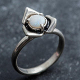 Stunning Australian Opal ring in 925 Sterling Silver, a meaningful gift for October birthdays, symbolizing hope and clarity.