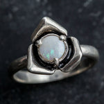 Gorgeous 925 Sterling Silver ring with round Australian opal, perfect for daily wear and celebrating the beauty of life.