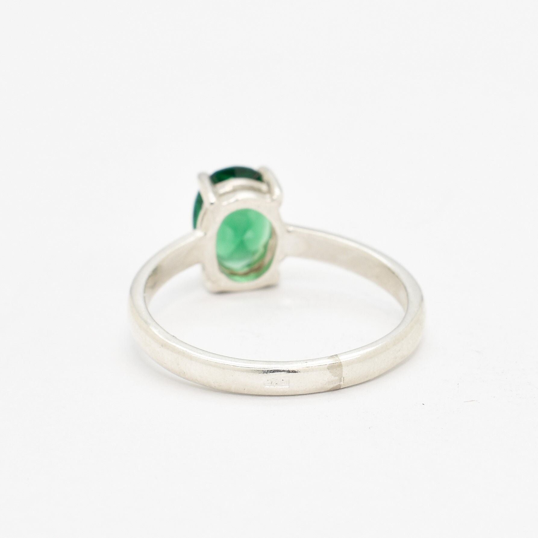 Emerald Ring, Created Emerald, Green Ring, Solitaire Ring, Green Vintage Ring, Promise Ring, Green Diamond Ring, 925 Silver Ring, Emerald