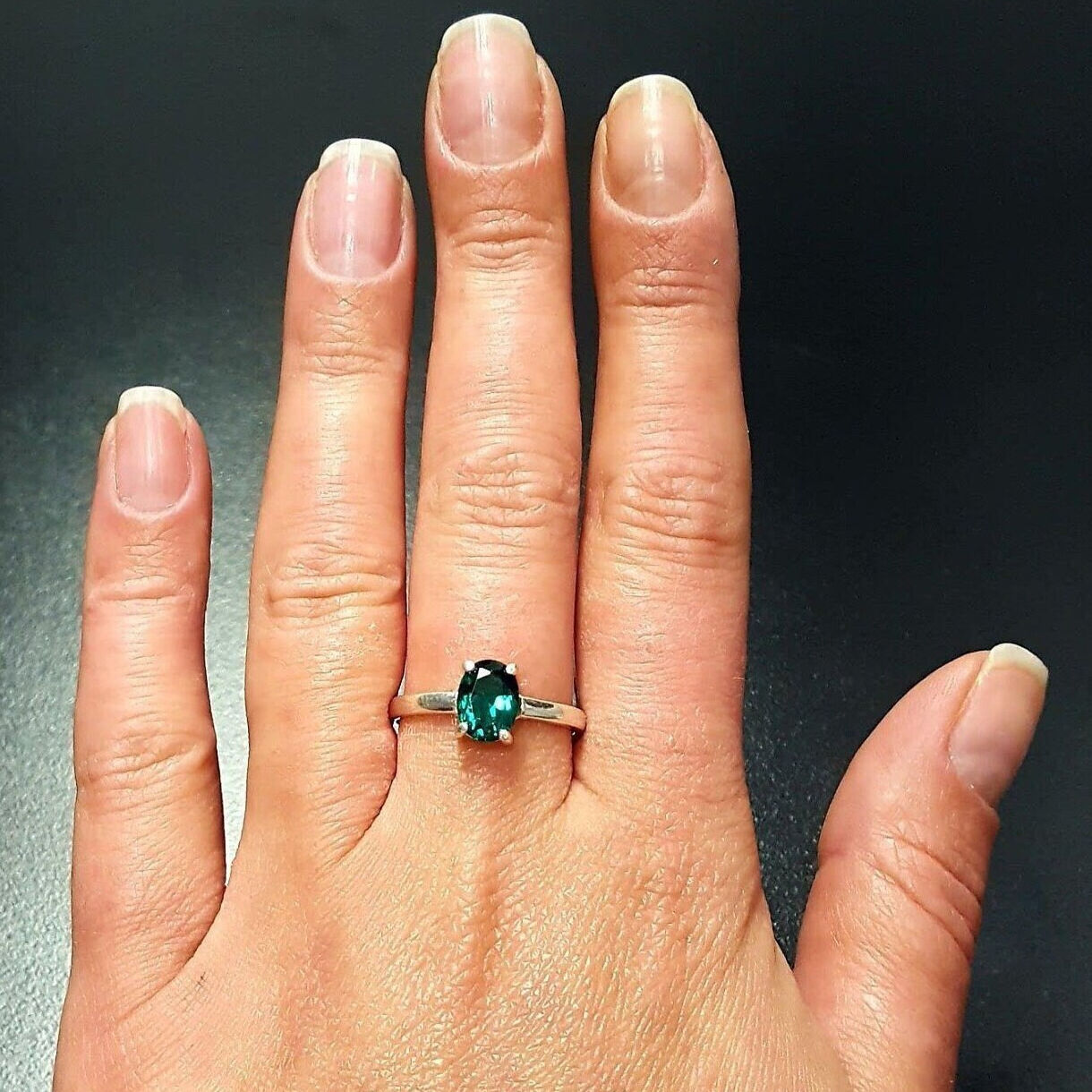 Emerald Ring, Created Emerald, Green Ring, Solitaire Ring, Green Vintage Ring, Promise Ring, Green Diamond Ring, 925 Silver Ring, Emerald