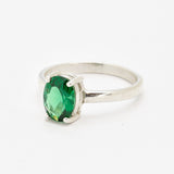 Emerald Ring, Created Emerald, Green Ring, Solitaire Ring, Green Vintage Ring, Promise Ring, Green Diamond Ring, 925 Silver Ring, Emerald