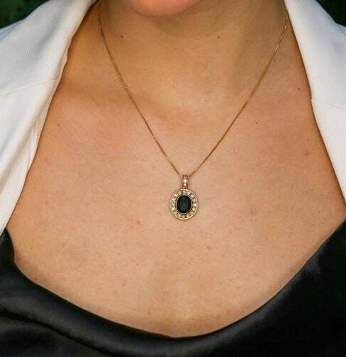 Amethyst Pendant, Vintage Necklace, Antique Pendant, Purple Pendant, Natural Amethyst, February Birthstone, Pendant with Halo, Solid Silver