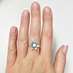 Charming 925 Sterling Silver Opal Ring featuring a round Natural White Opal, perfect for daily wear and October birthday gifts.