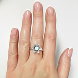 Charming 925 Sterling Silver Opal Ring featuring a round Natural White Opal, perfect for daily wear and October birthday gifts.