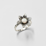 Natural Australian Opal Ring made in 925 Sterling Silver with Round Natural White Australian Opal in Prong setting, October Birthstone gift idea, symbolizes hope, purity, and truth, ideal for everyday wear and perfect for birthday gifting and special occasions.