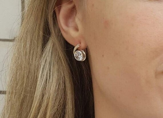 Opal Earrings, Natural Opal, Stud Earrings, October Birthstone, Australian Opal, Teardrop Earrings, Round Opal Earrings, 925 Silver Earrings