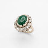 Malachite Ring - Large Green Ring - Vintage Statement Ring