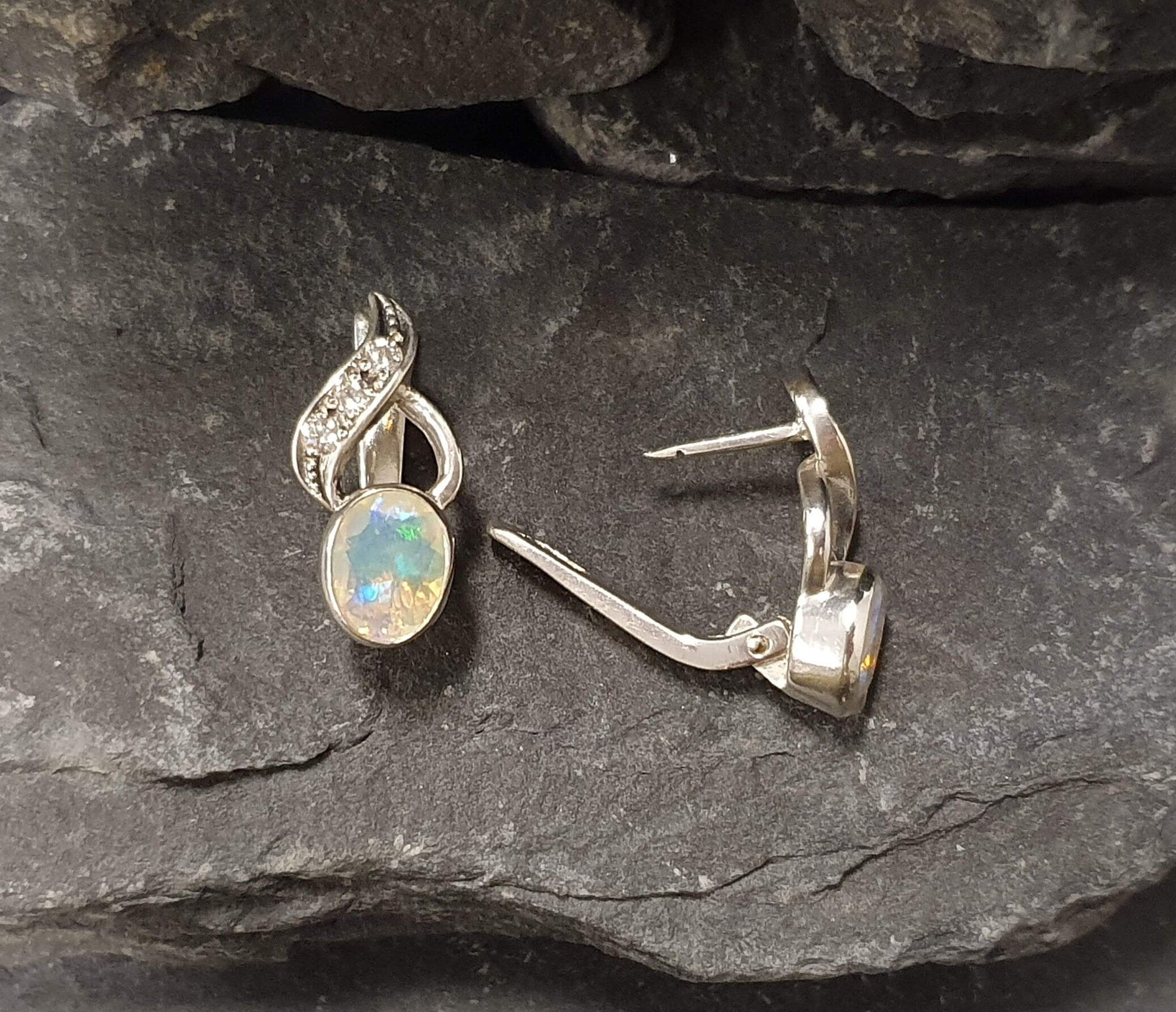 Genuine on sale opal earrings