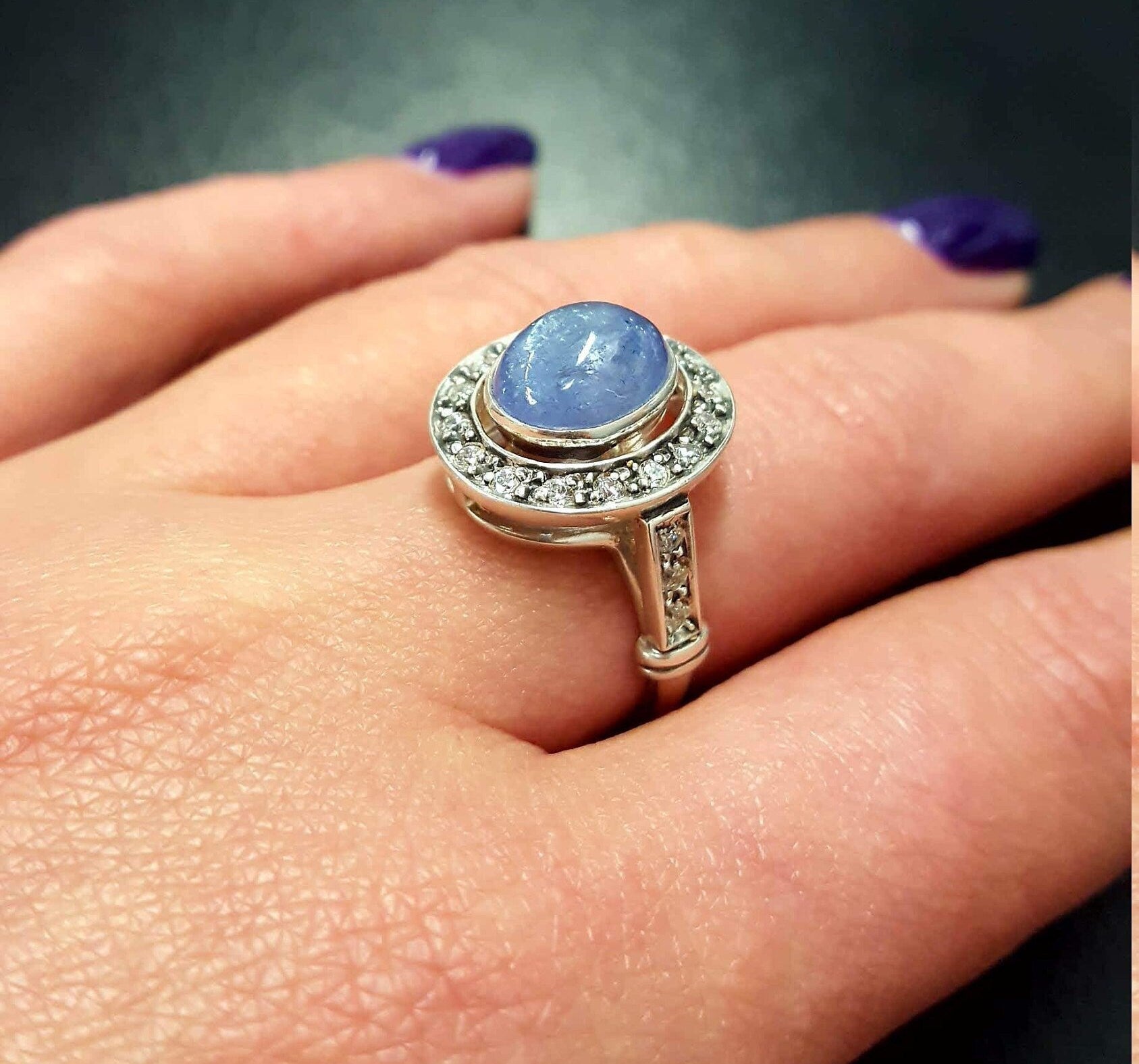 Tanzanite Ring, Natural Tanzanite, December Birthstone, Blue Vintage Rings, December Ring, Blue Ring, Vintage Rings, Silver Ring, Tanzanite
