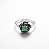 Natural Emerald Ring made in 925 Sterling Silver with Round Natural Green Emerald in Prong setting, May Birthstone gift idea, symbolizes growth, harmony, and deep emotional healing, ideal for everyday wear and perfect for birthday gifting and special occasions.
