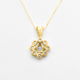 Stunning Gold Diamond Flower Pendant in 18k Gold Vermeil, a timeless piece perfect for any occasion or daily style.