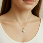 Elegant Gold Daisy Pendant in 18k Gold Vermeil, perfect for daily wear and special occasions like birthdays.