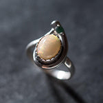 Opal Ring made in 925 Sterling Silver with White Opal in setting, October Birthstone gift idea, symbolizes creativity, emotional protection, and inner transformation, ideal for everyday wear and perfect for birthday gifting and special occasions.