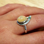 Beautiful Opal Ring crafted in 925 Sterling Silver with a dazzling White Opal, the perfect gift for October birthdays.