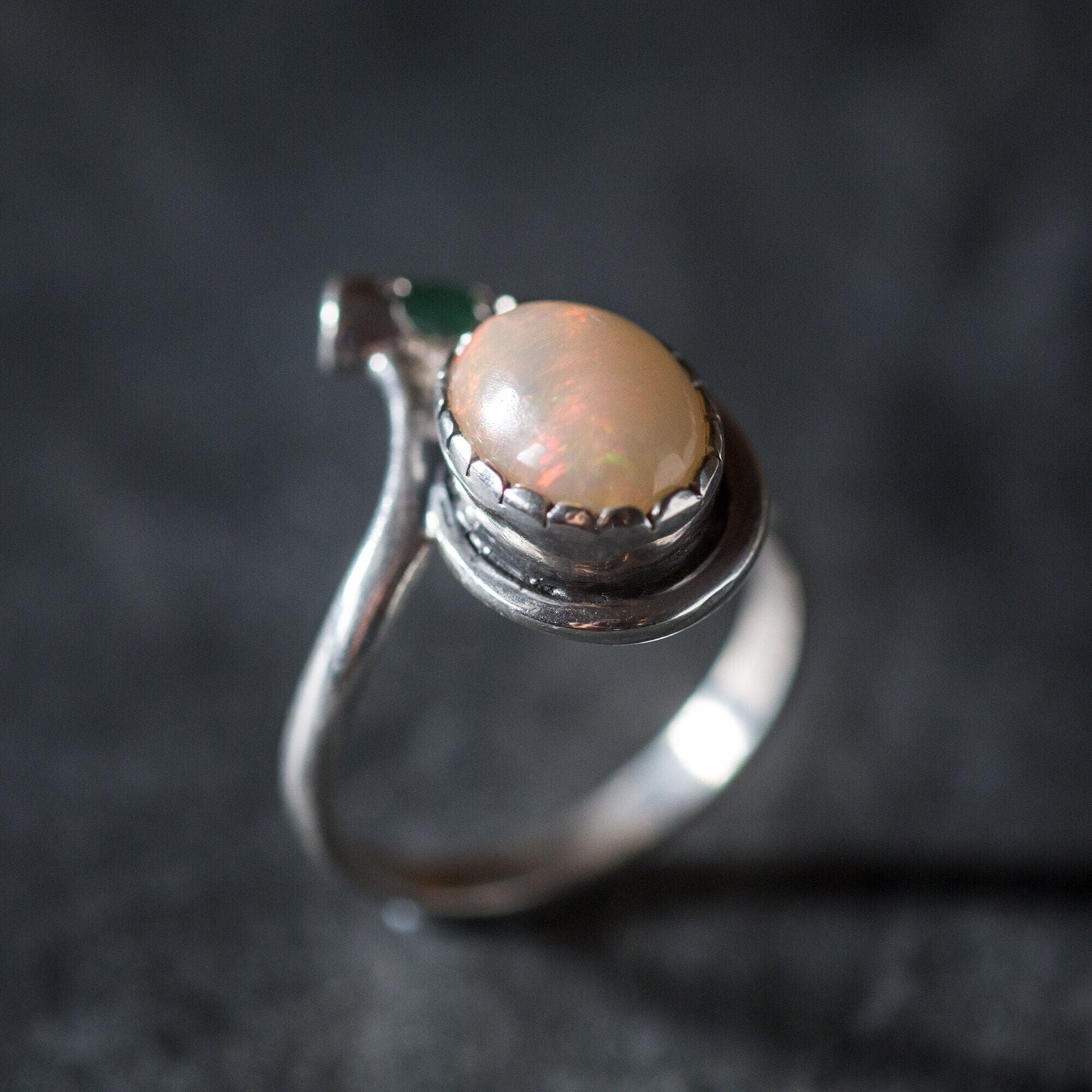 Charming Opal Ring in 925 Sterling Silver with a vibrant White Opal, perfect for everyday wear and memorable gifting.