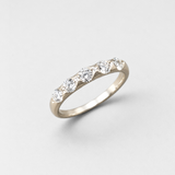 Diamond Stackable Band - Half Eternity Ring - Silver Diamond Band