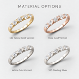 Diamond Stackable Band - Half Eternity Ring - Silver Diamond Band