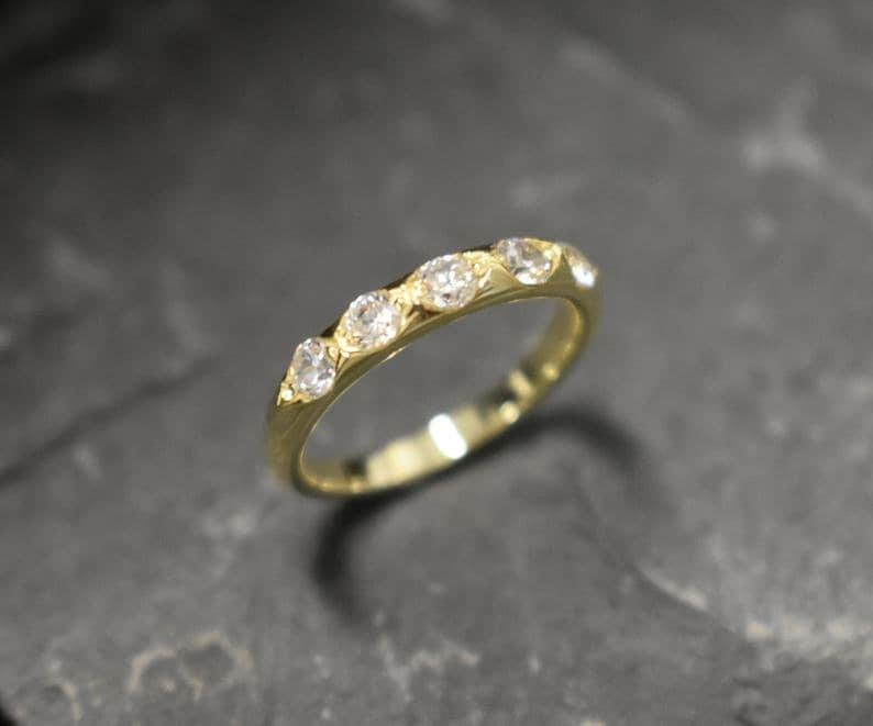 Diamond Band, Created Diamond, Stackable Band, Half Eternity Ring, Stackable Ring, Wedding Band, Sparkly Ring, Silver Band, 925 Silver Ring(1)