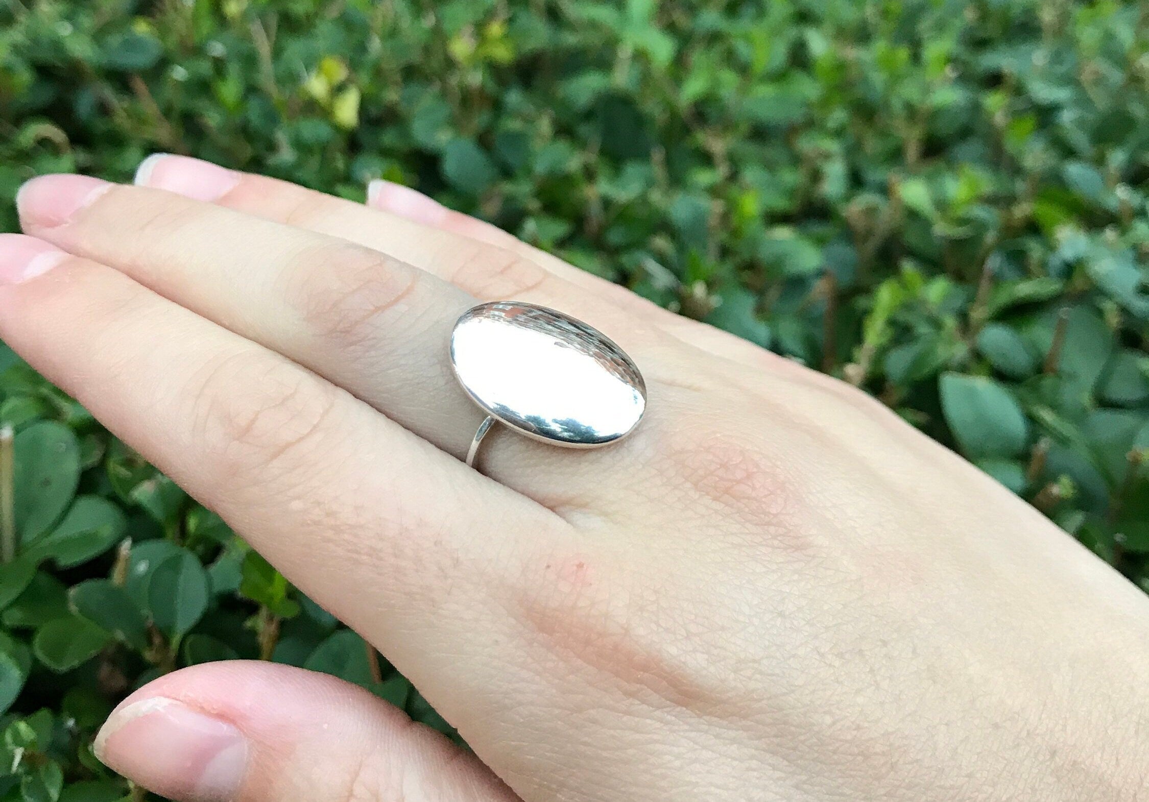 Oval Silver Ring, Solid Silver Ring, Statement Ring, Unique Silver Ring, Ellipse Ring, Interesting Ring, Sterling Silver Ring, Silver Ring