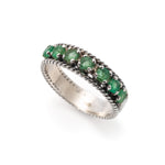 Natural Emerald Ring made in 925 Sterling Silver with Round Natural Green Emerald in Channel-Set setting, May Birthstone gift idea, symbolizes growth, harmony, and deep emotional healing, ideal for everyday wear and perfect for birthday gifting and special occasions.