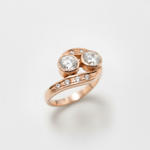 Chic Two Stone Diamond Ring in 18k Gold Vermeil, a timeless piece perfect for everyday elegance and special celebrations.