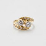 Gorgeous Vintage Two Stone Diamond Ring in 18k Gold Vermeil, perfect for daily wear and memorable gift-giving moments.