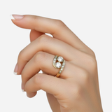 Elegant Vintage Diamond Gold Ring, crafted in 18k Gold Vermeil; a stunning statement piece for any occasion.