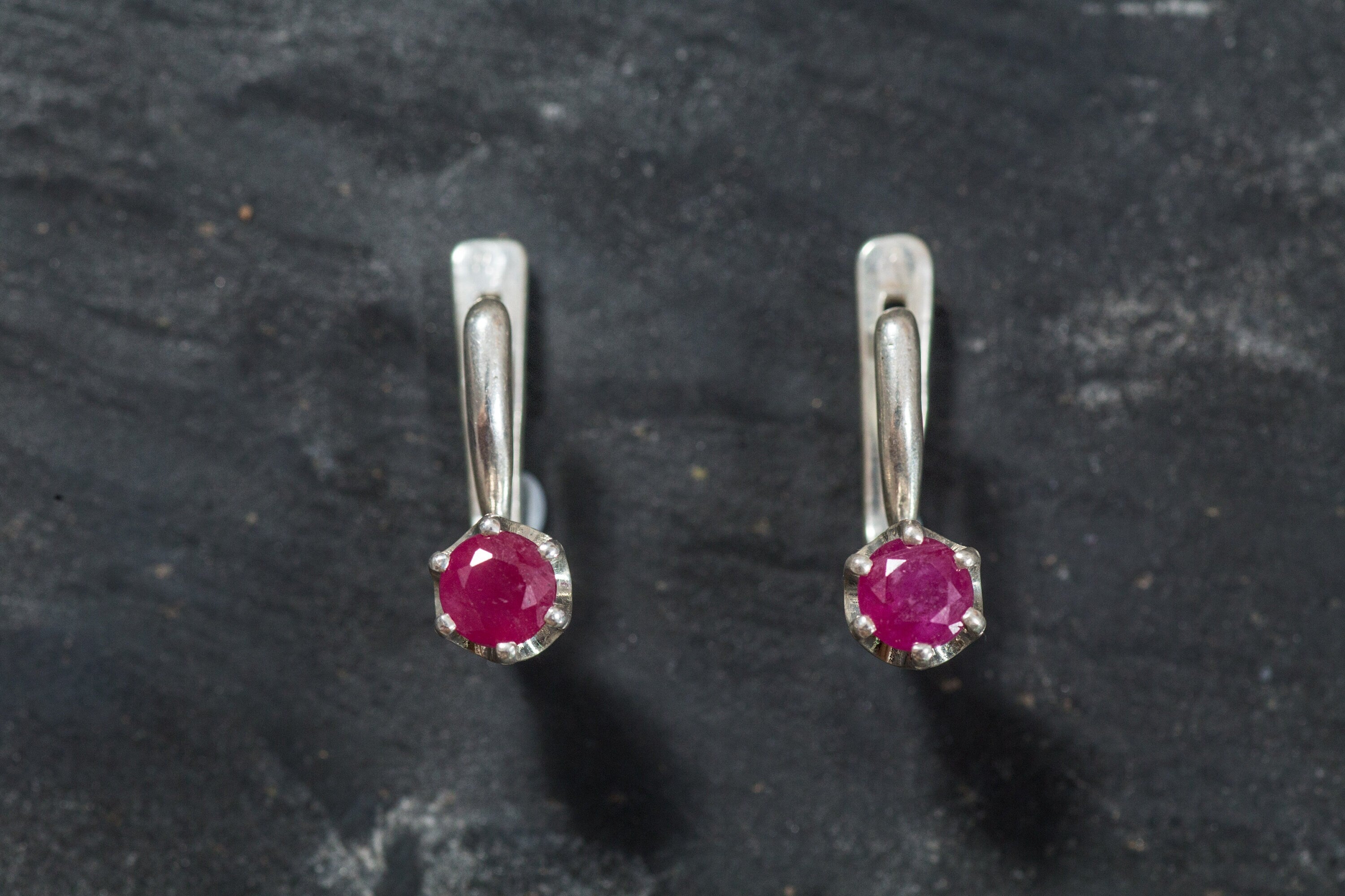 Natural Ruby Earrings made in 925 Sterling Silver with Round Natural Red Ruby in Solitaire setting, July Birthstone gift idea, symbolizes nobility, purity, and passion, ideal for everyday wear and perfect for birthday gifting and special occasions.