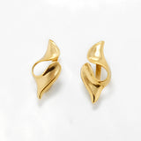 Large Gold Earrings - Wave Statement Earrings - Artistic Gold Earrings made in 18k Gold Vermeil. Ideal for everyday wear and perfect for birthday gifting and special occasions.