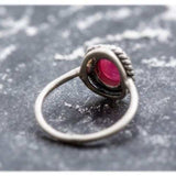 Ruby Vintage Ring - Red Oval Ring - July Birthstone Ring