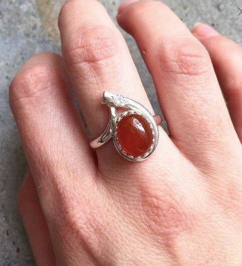 Moonstone Ring, Rainbow Moonstone, Vintage Rings, June Birthstone, Natural Moonstone, Silver Ring, June Ring, Moonstone, Solid Silver Ring