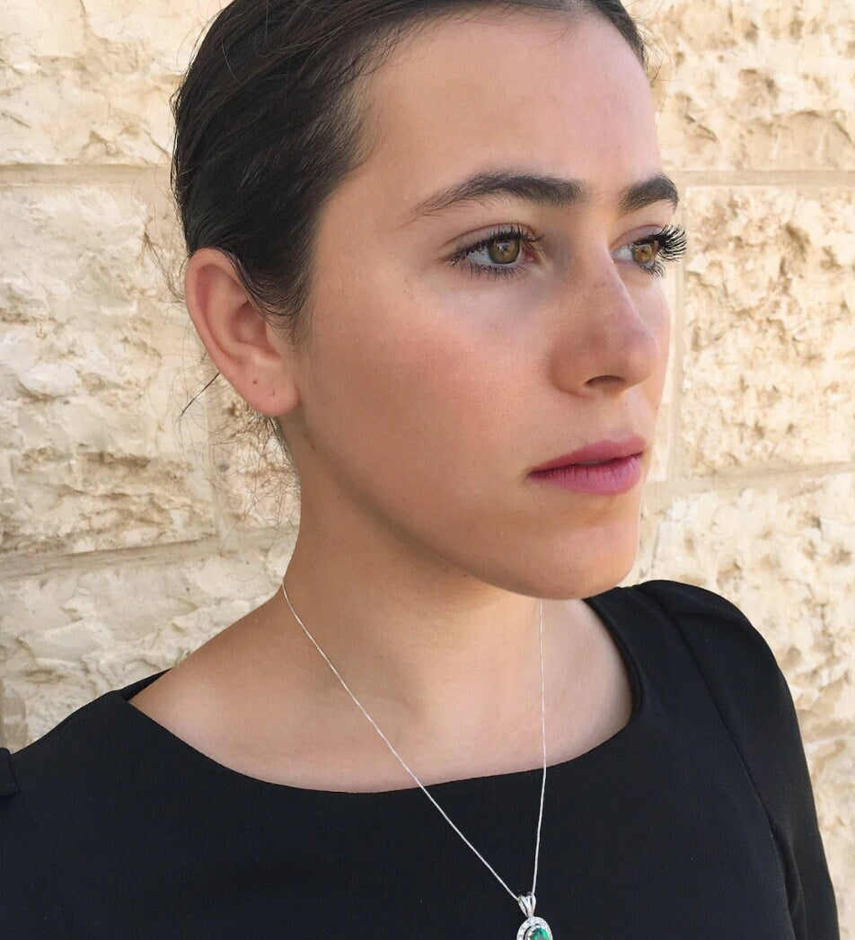 Elegant 925 Sterling Silver Emerald Pendant, May birthstone, perfect for special occasions and everyday wear.