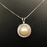 White Pearl Pendant - Pearl Vintage Necklace - Statement Pearl Pendant