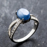 Blue Kyanite Ring, Kyanite Ring, Natural Blue Kyanite, African Kyanite, Promise Ring, Vintage Rings, Solid Silver Ring, Blue Ring, Kyanite